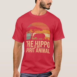 The Hippo Is My Spirit Animal Retro Sunset vintage T Shirt