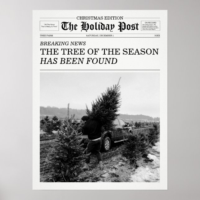The Holiday Post Newspaper Christmas Tree Farm Poster (Framsidan)