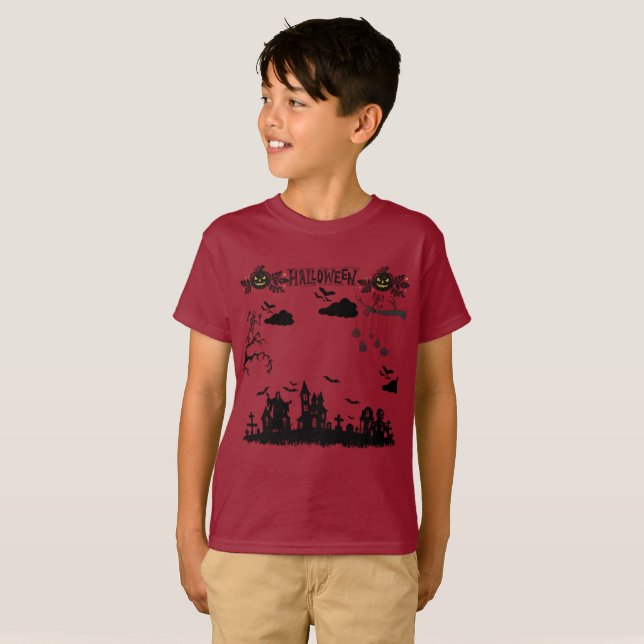 The Hollow Curse marinblå T Shirt (Hel framsida)