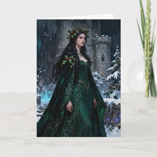 The Holly Queen Christmas Helgkort (Framsida)