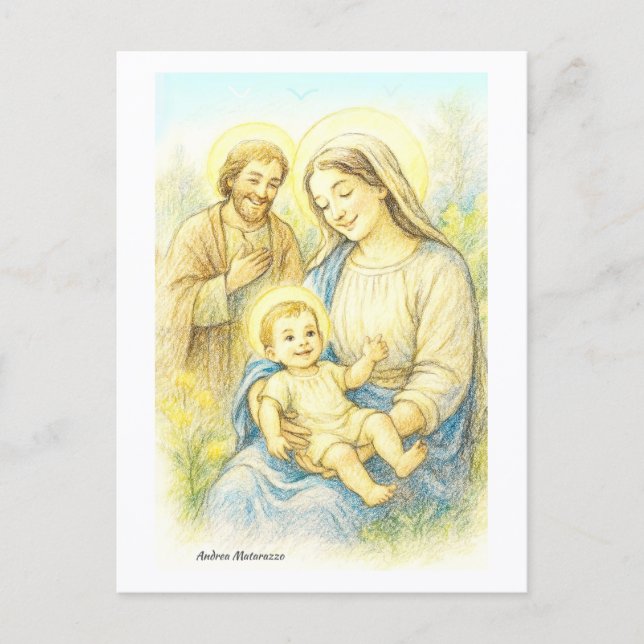 The Holy Family - Nativity Helg Vykort (Framsida)