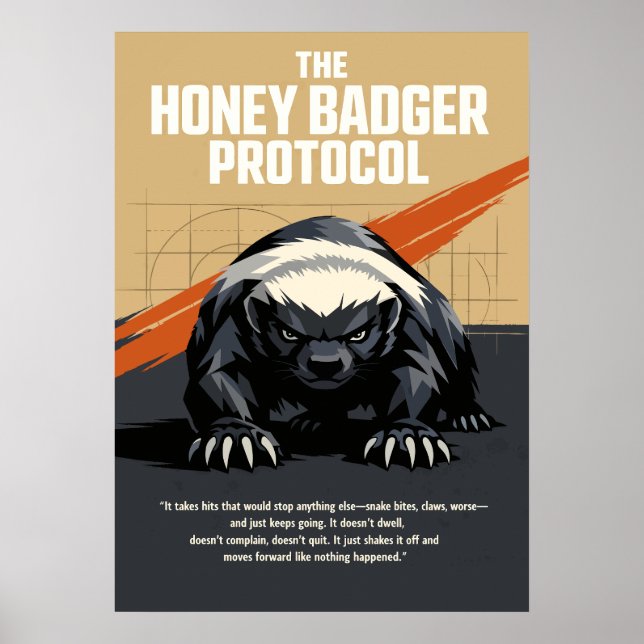 The Honey Badger Protocol Konst Poster (Framsidan)
