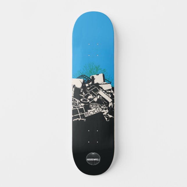 The HoodWill Återvinna  Mini Skateboard Bräda 18,5 Cm (Framsida)