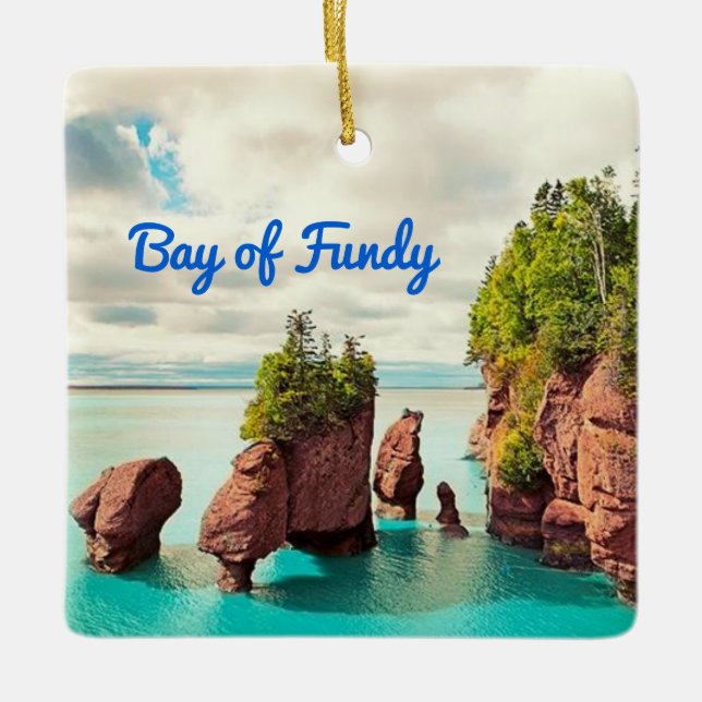 The Hopewell Sten Bay of Fundy Canada stilized Julgransprydnad Keramik (Framsida)