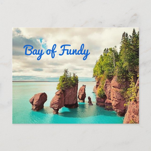 The Hopewell Sten Bay of Fundy Canada stilized Vykort (Framsida)