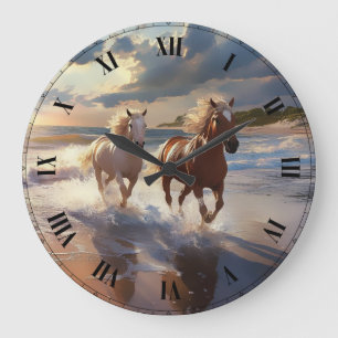 The Horses Keramisk Kakel Stor Klocka