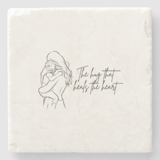 The Hug That Heals the Heart Stone Coaster  Stenunderlägg