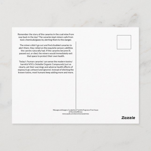 The Human Canaries Already Know Vykort (Baksida)