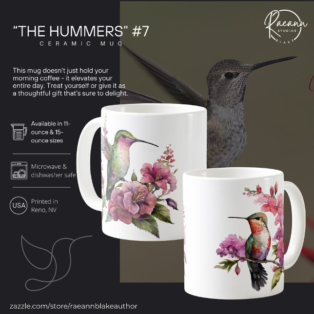 "The Hummers" #7 Kolibri Keramikmugg Kaffemugg (Skapare uppladdad)