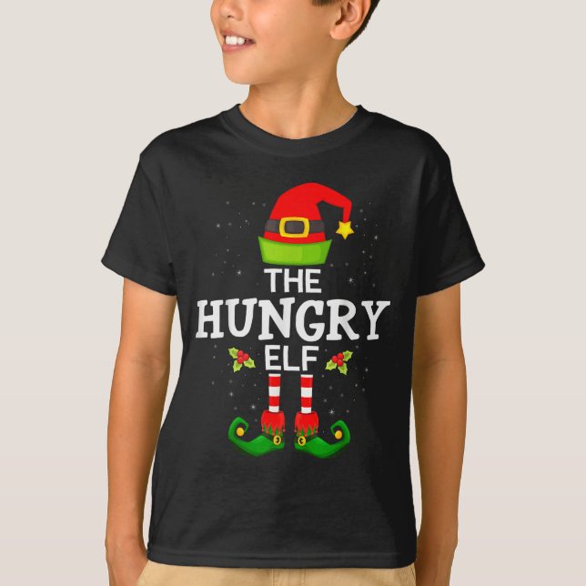 The Hungry Elf Christmas Family Matching Pajama  T Shirt (Framsida)