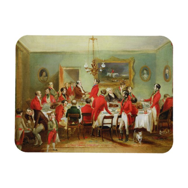The Hunt Breakfast, Bachelor's Hall, 1836 (olja på Magnet (Horisontell)