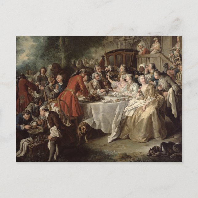 The Hunt Lunch, detaljer om dinerarna, 1737 Vykort (Framsida)