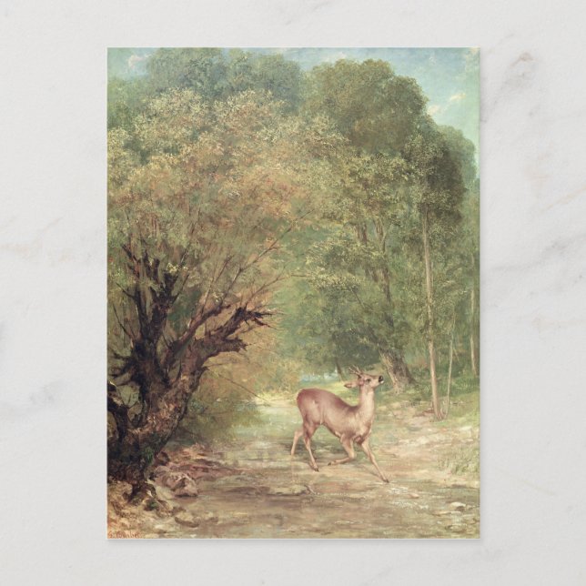 The Hunted Roe-Deer on the alert, Spring, 1867 Vykort (Framsida)