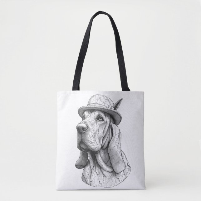 The Hunter: Marble Dog Sculpture Pet Tote Bag Tygkasse (Framsida)
