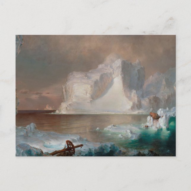 The Icebergs by Frederic Church Vykort (Framsida)
