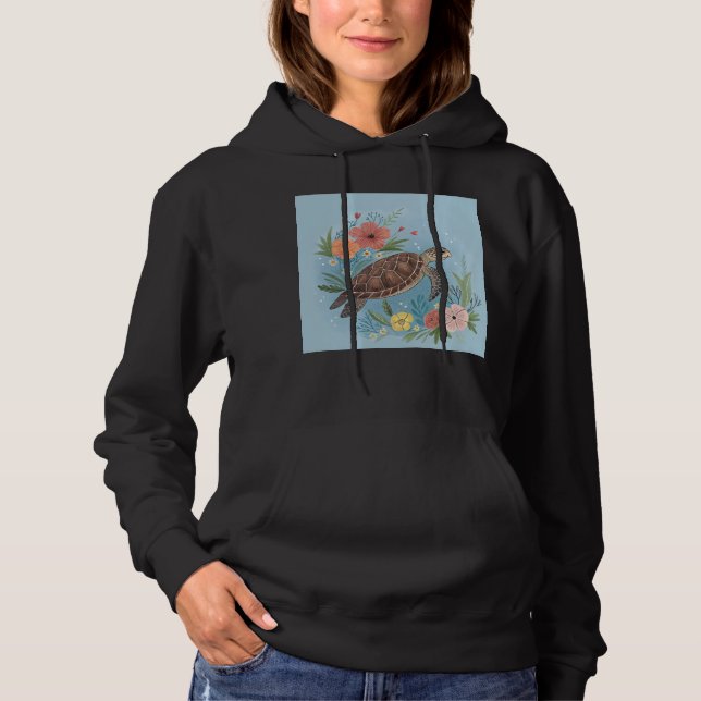 The illustration of a sea turtle t shirt (Framsida)