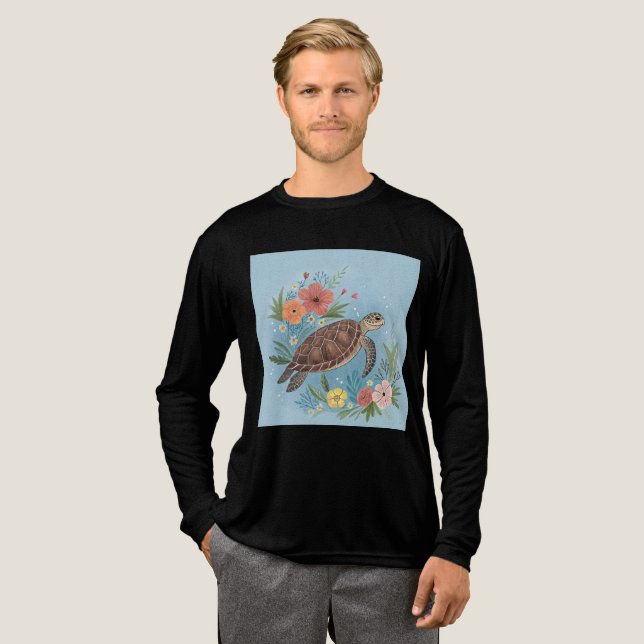 The illustration of a sea turtle t shirt (Hel framsida)