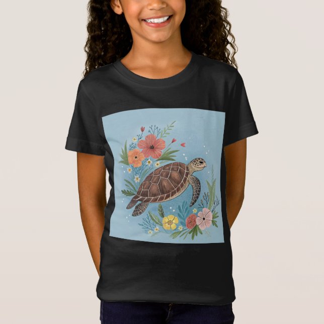 The illustration of a sea turtle t shirt (Framsida)