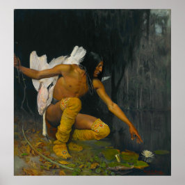 The Indian and Lily George de Forest Brush Poster