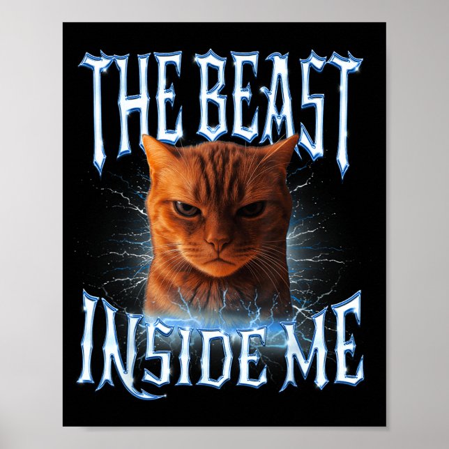 The Inside Me Funny Cat Joke Meme Graphic  Poster (Framsidan)