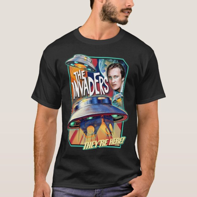 The Invaders (1967 Logo) - De är här - David T Shirt (Framsida)