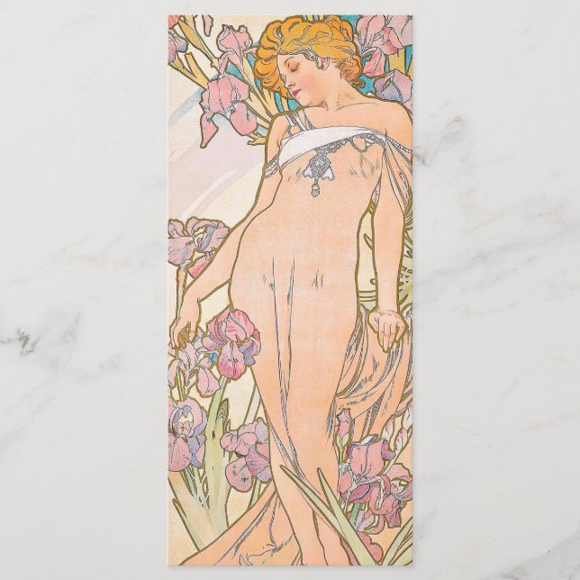 The Iris (1897) of Alphonse Mucha Bookmark Meny (Framsida)