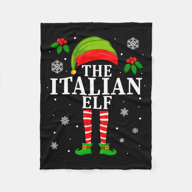 The Italian Elf Family Matching Christmas Pajama L Fleecefilt (Framsidan)