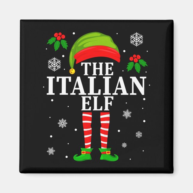 The Italian Elf Family Matching Christmas Pajama L Magnet (Framsidan)
