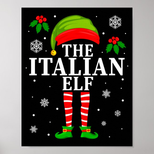 The Italian Elf Family Matching Christmas Pajama L Poster (Framsidan)