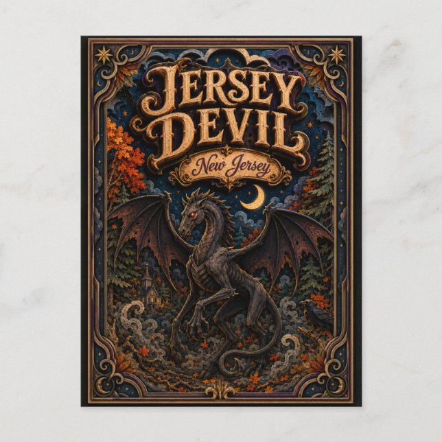 The Jersey Devil New Jersey Popcut Legends Vykort (Framsida)