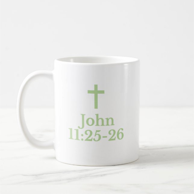 The John 11:25-26 Mug Kaffemugg (Vänster)