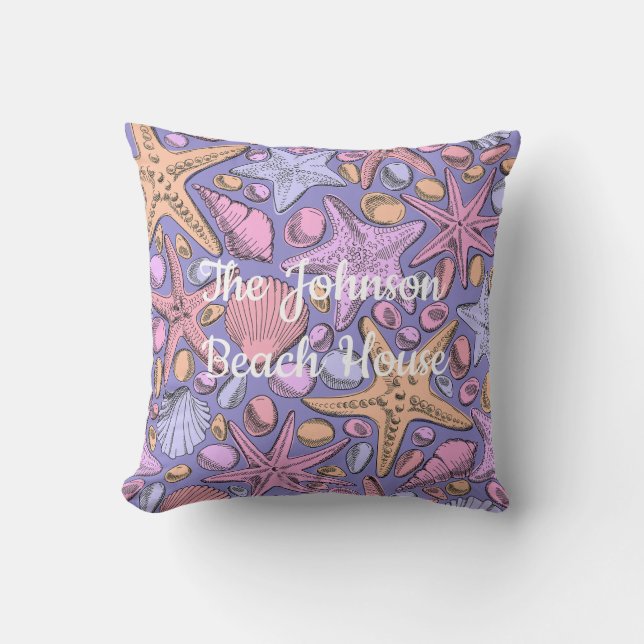 The Johnson Beach House Pillow, Purple Fantasy Kudde (Framsida)