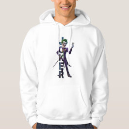 The Joker konstnärliga illustration Herrar Vit Hoo Hoodie