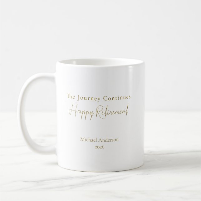 The Journey Continues Personalized Retirement Gift Kaffemugg (Vänster)