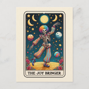 The Joy Bringer Tarotkonst Regnbågsclown Skelett Vykort