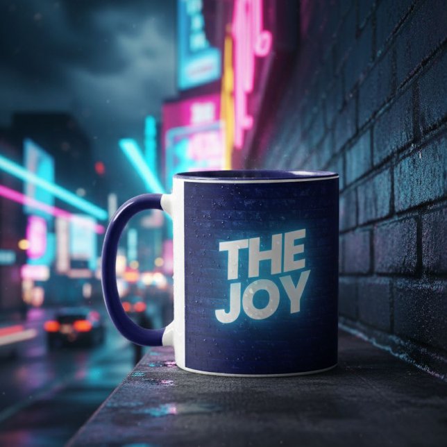 The Joy Typography Wall Brick Pattern Two-Tone Mug Mugg (Skapare uppladdad)