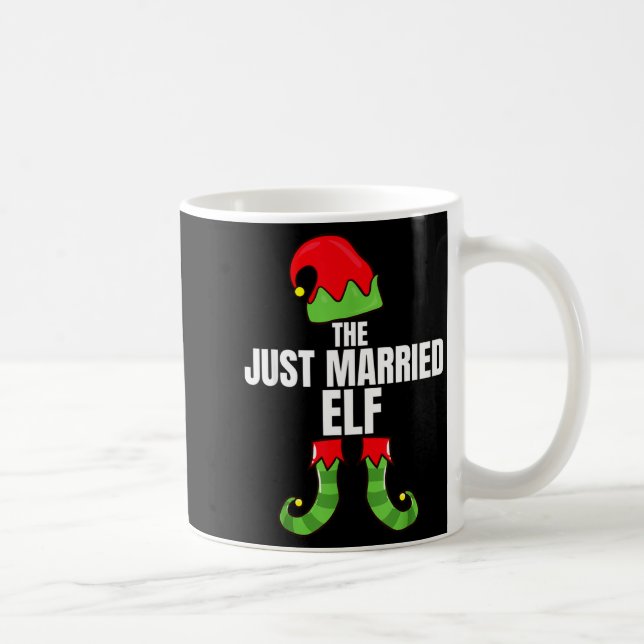 The Just Married Elf Matching Family Christmas Gro Kaffemugg (Höger)