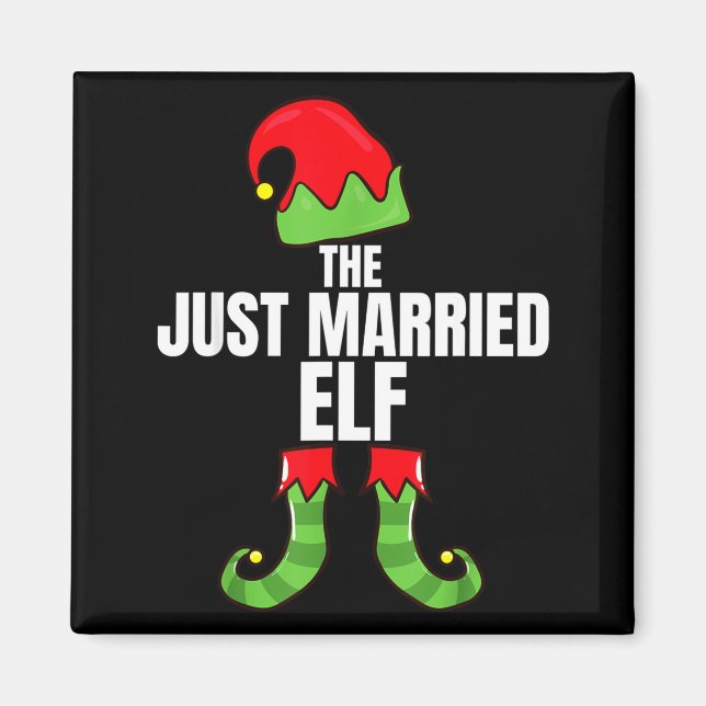The Just Married Elf Matching Family Christmas Gro Magnet (Framsidan)