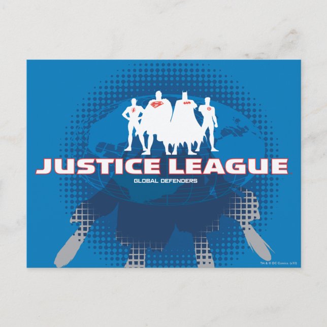 The Justice League Global Defenders Vykort (Framsida)
