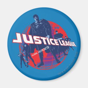 The Justice League Global Heroes and Globe Magnet