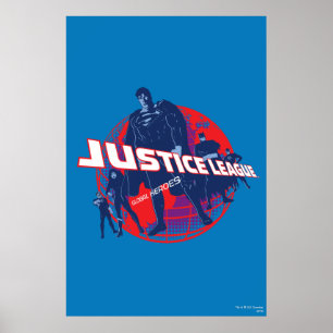 The Justice League Global Heroes and Globe Poster