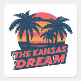 The Kansas Dream American Retro Summer Fyrkantigt Klistermärke
