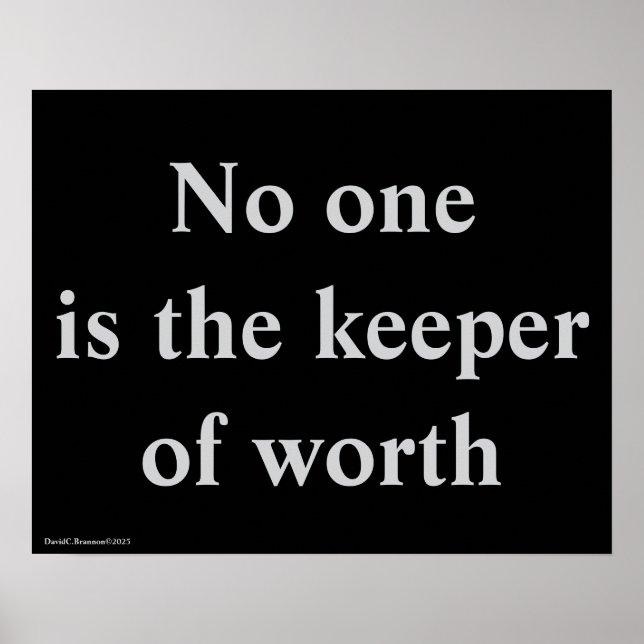 "The Keeper Of Worth", quote, philosophy, sense Poster (Framsidan)