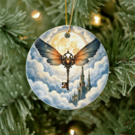 The Key of Eternity – Steampunk Wings  Julgransprydnad Keramik