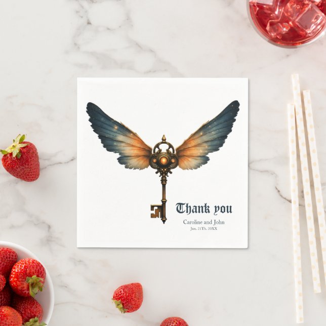 The Key of Eternity – Steampunk Wings  Pappersservett (Insitu)