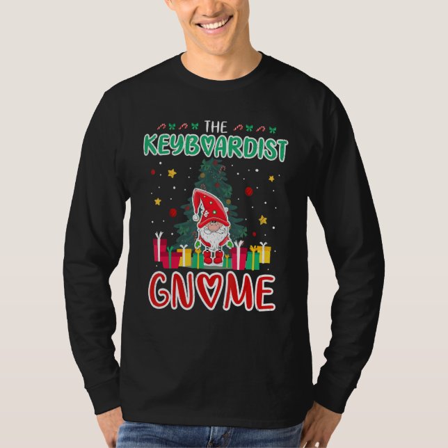 The Keyboardist Gnome Xmas Tree Group Christmas Ma T Shirt (Framsida)