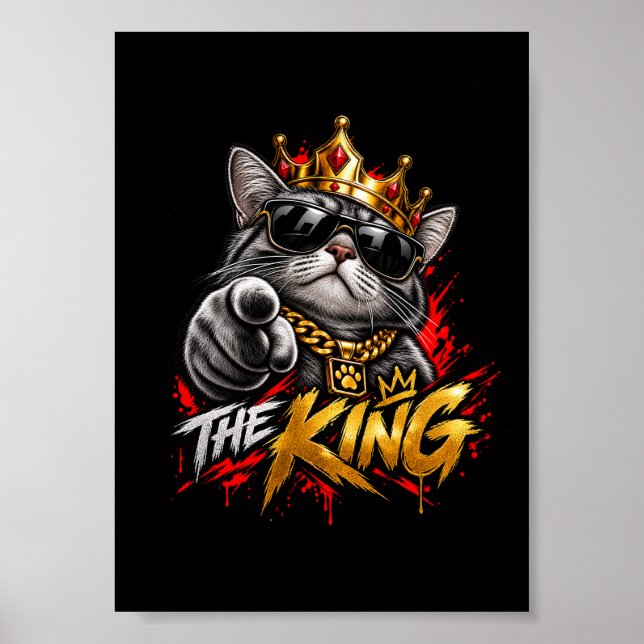 The King Cool Cat Crown Poster Digital Konst (Framsidan)