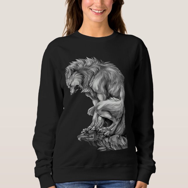 The King of The Werewolf Medieval Wolf Curse Monst T Shirt (Framsida)