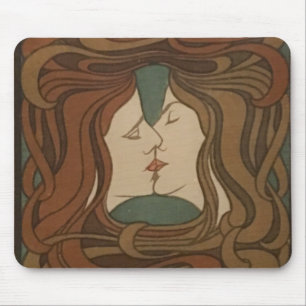 The Kiss 1898, kvinna - Art nouveau - Illustration Musmatta