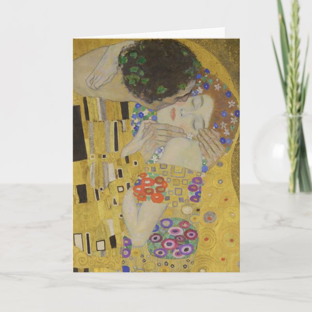 The Kiss, Art Nouveau Oil Painting, Gustav Klimt Kort (Framsida)